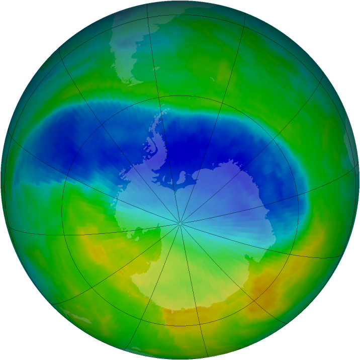 Antarctic ozone map for 29 November 1987